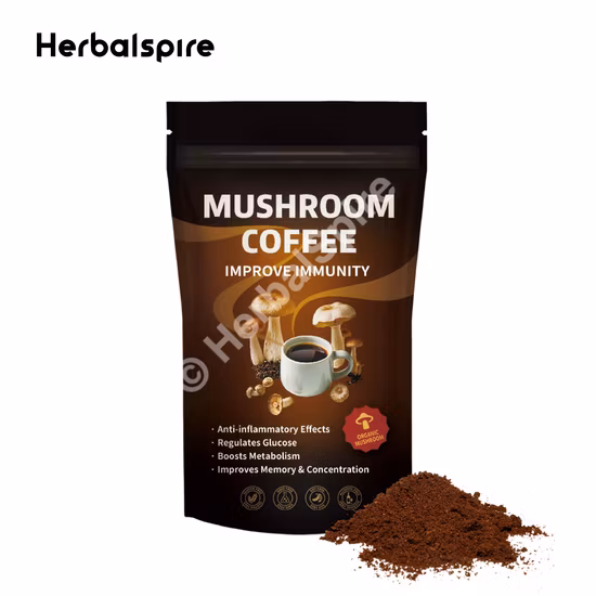 Cogumelo shiitake orgânico Lentinus Edodes Extrato vegetal Extrato de Maitake Chaga Reishi Lion′ S Juba Cogumelo Extrato de ervas Mistura em pó